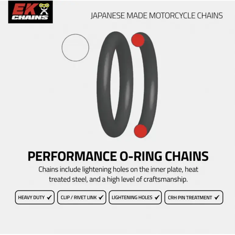 Cadena EK 520 SRO. Con O'ring, Japonesa, 120L, con Clip, Gris 4