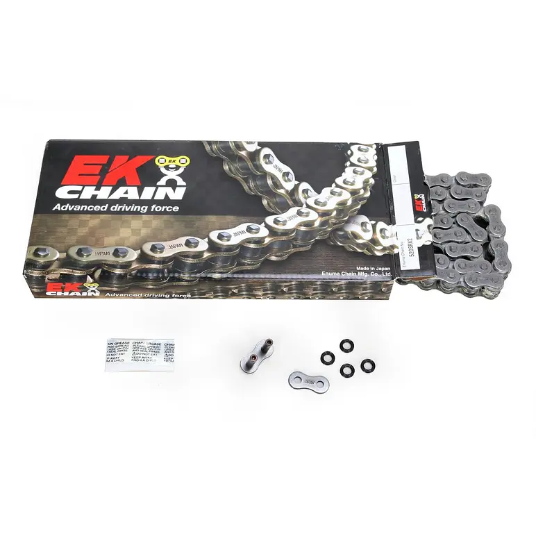 Cadena EK 520 SRO. Con O'ring, Japonesa, 120L, con Clip, Gris 2