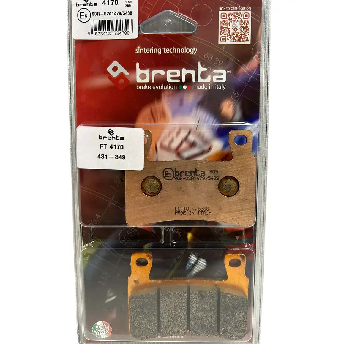 Pastillas de Freno Delanteras Kawasaki ZX6R. Brenta Sinterizadas 2