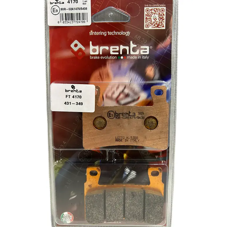 Pastillas de Freno Delanteras Kawasaki ZX6R. Brenta Sinterizadas 2