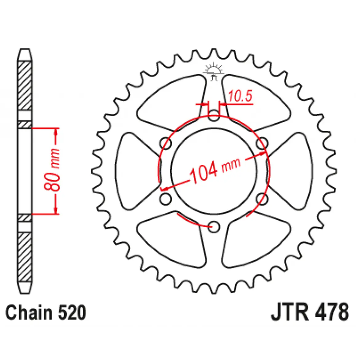 Catalina JT Sprockets Kawasaki ZX-6 R 636 Ninja (15-20). 43 Dientes 3