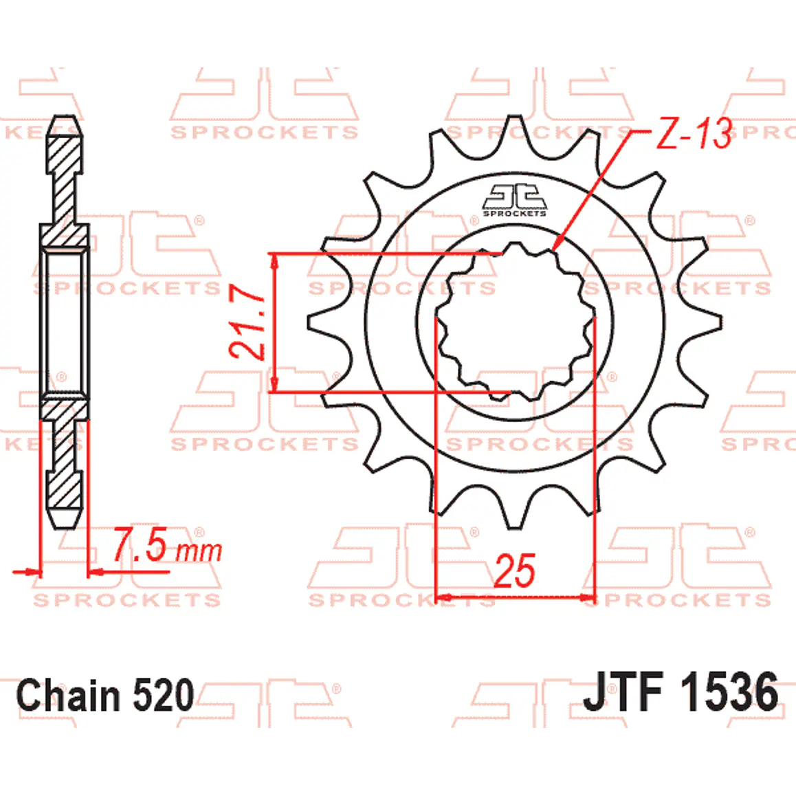 Piñón de Ataque JT Sprockets Kawasaki ZX-6 R 636 Ninja (15-20). (16 dientes) 2