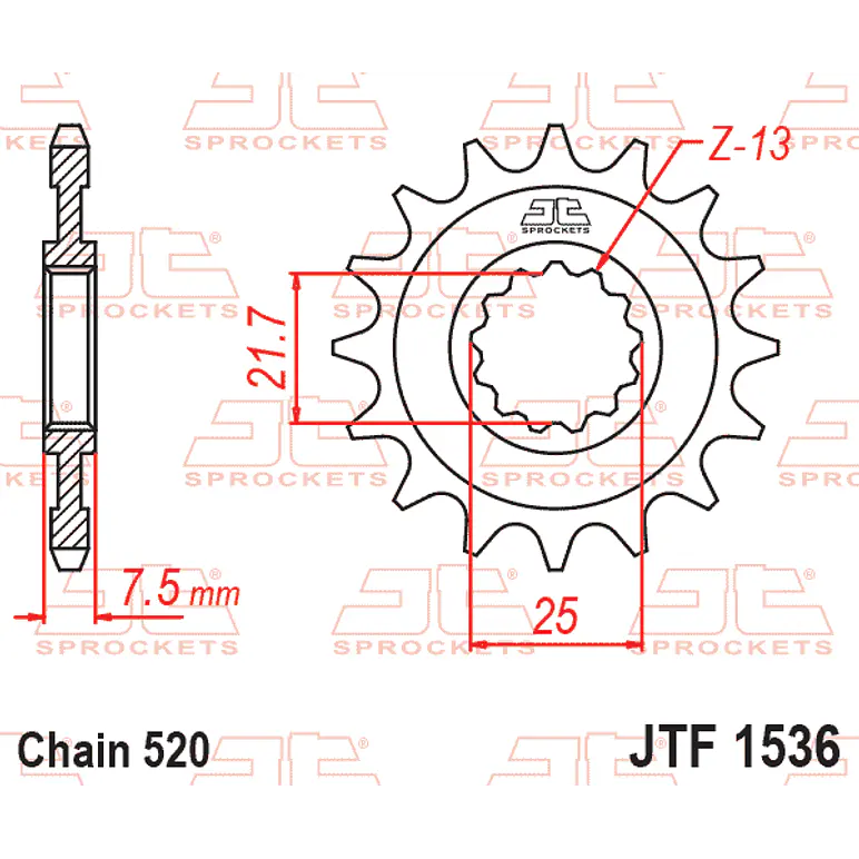 Piñón de Ataque JT Sprockets Kawasaki ZX-6 R 636 Ninja (15-20). (16 dientes) 2