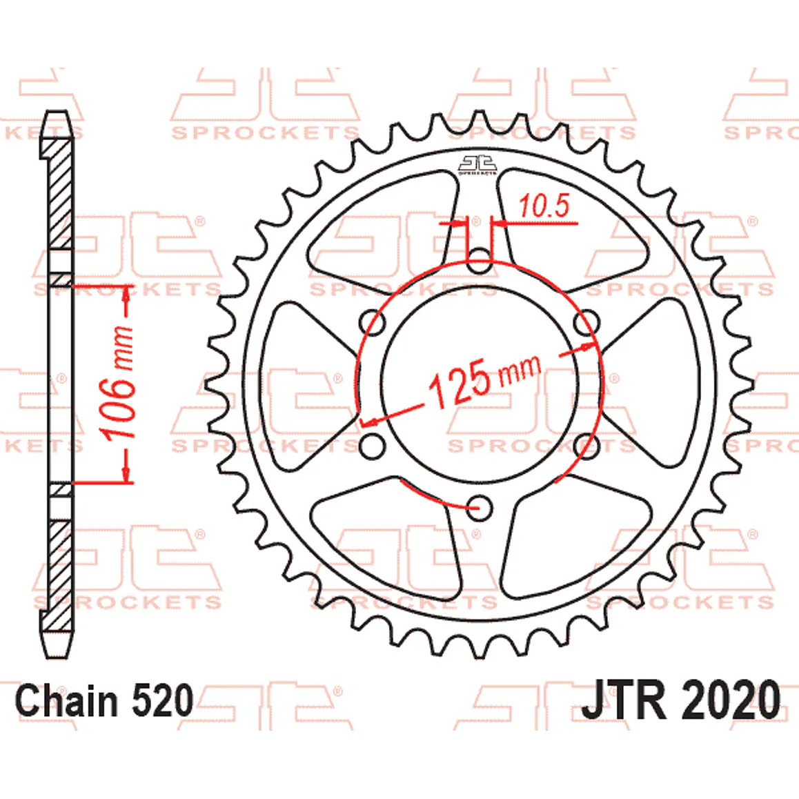 Kit de Transmisión Triumph Trident 660.  EK - JT Sprockets 6