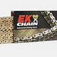 Cadena EK 520 SRX2. Con QX'ring, Japonesa, 120L, con Remache, Dorada - Miniatura 3