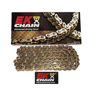 Cadena EK 520 SRX2. Con QX'ring, Japonesa, 120L, con Remache, Dorada