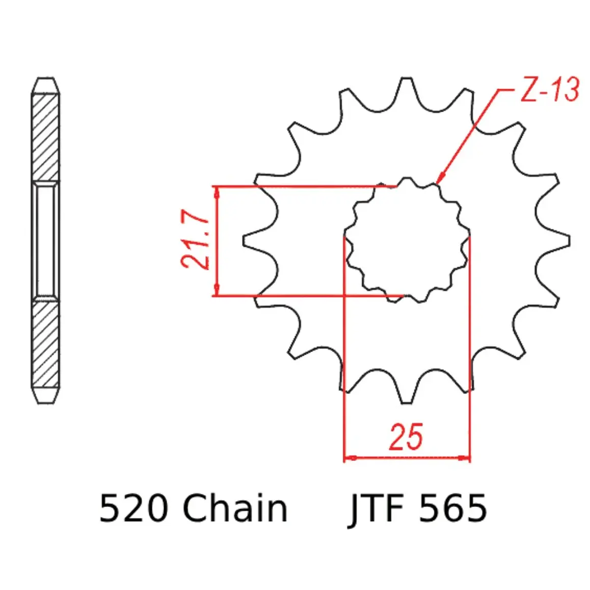 Piñón de Ataque JT Sprockets Triumph Trident 660 - Tiger Sport 660. 16 Dientes 3