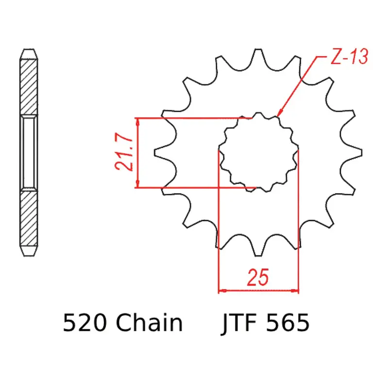 Piñón de Ataque JT Sprockets Triumph Trident 660 - Tiger Sport 660. 16 Dientes 3