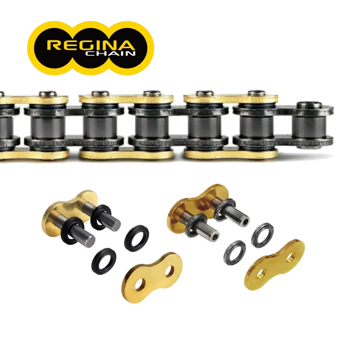 Cadena Regina Sportbike 525. Con z'ring, Dorada, con Remache, 120L 3
