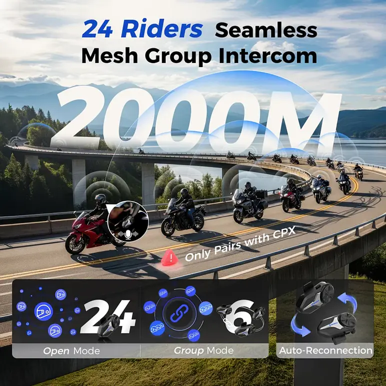 Intercomunicador MOMAN CP-X Single. Mesh y Bluetooth 5.4 7