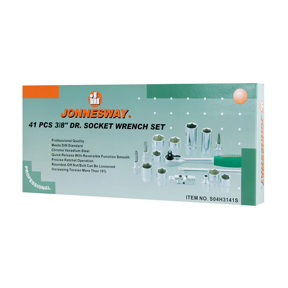 Juego de Dados Hexagonales Jonnesway de 3/8 - 41 Piezas 8