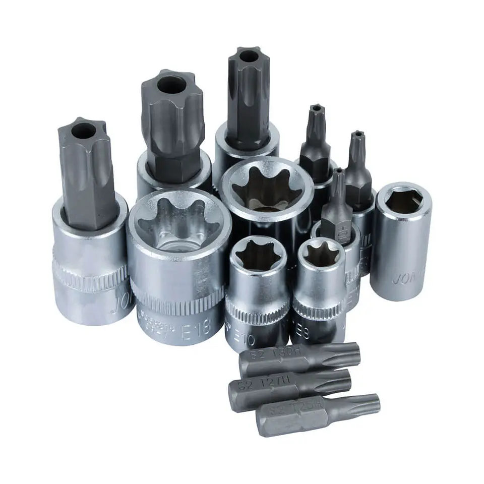 Juego de Dados y Puntas Torx Jonnesway 1/4 y 3/8 - 32 piezas 4