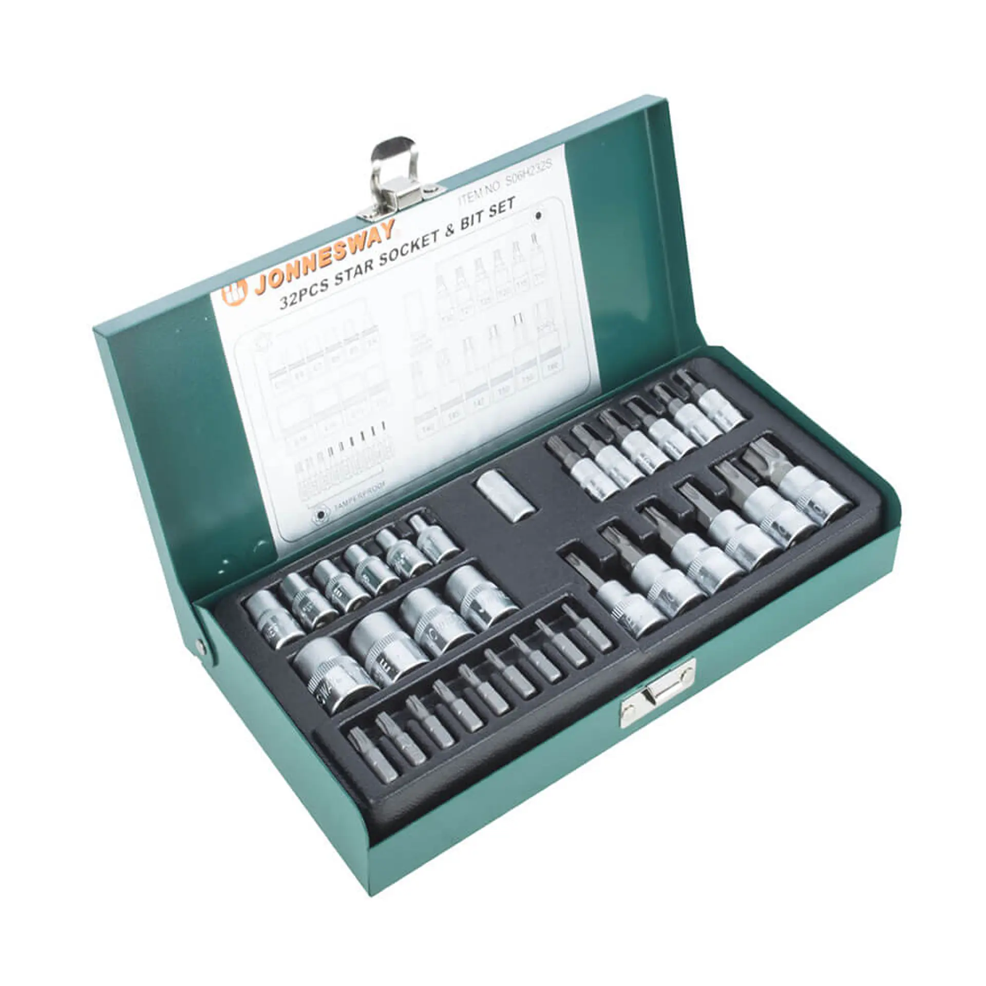 Juego de Dados y Puntas Torx Jonnesway 1/4 y 3/8 - 32 piezas 5