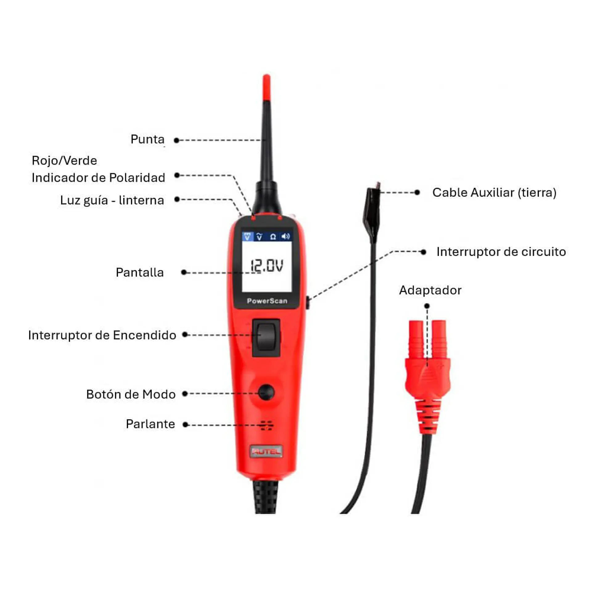 Punta Lógica Autel Powerscan PS100 4