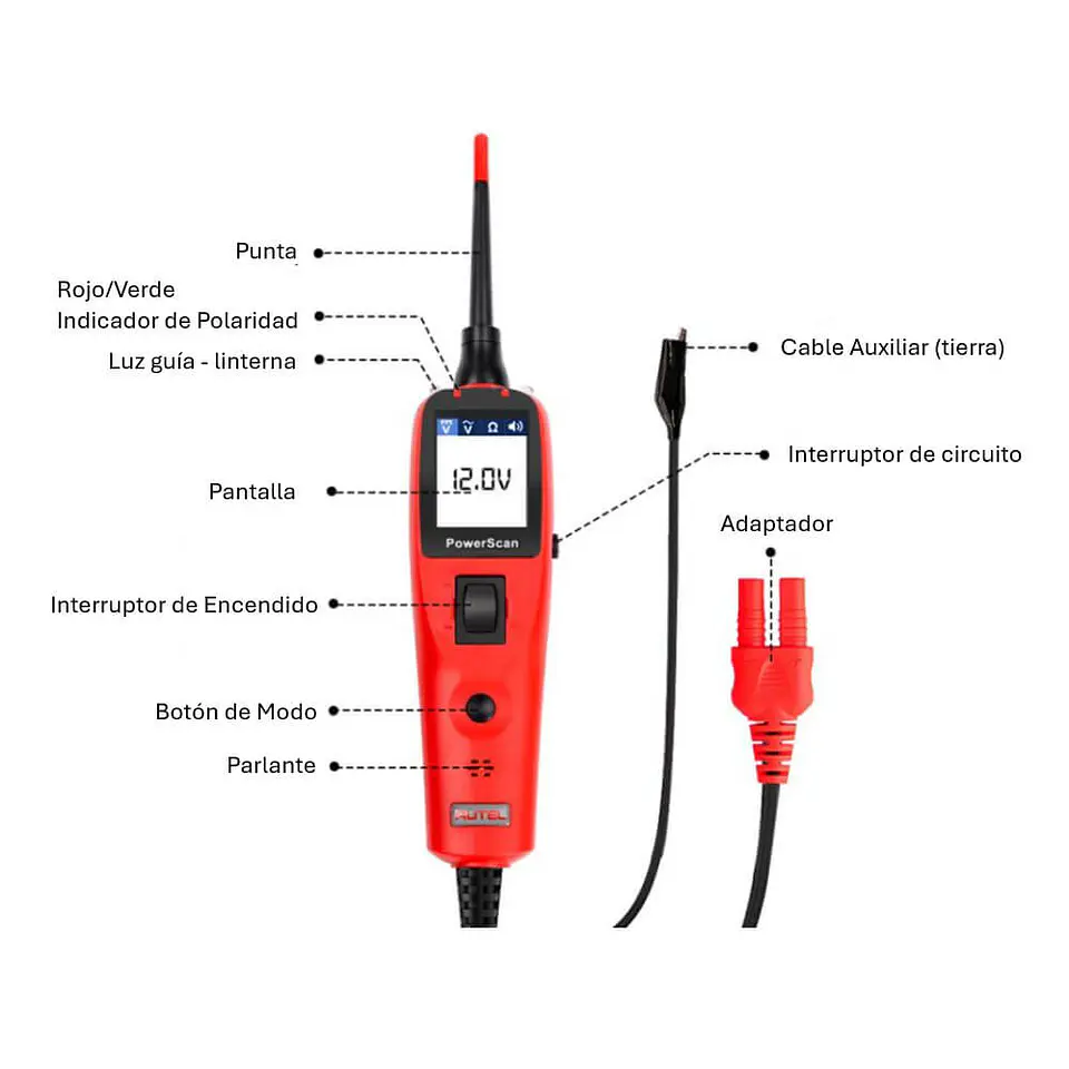 Punta Lógica Autel Powerscan PS100 4