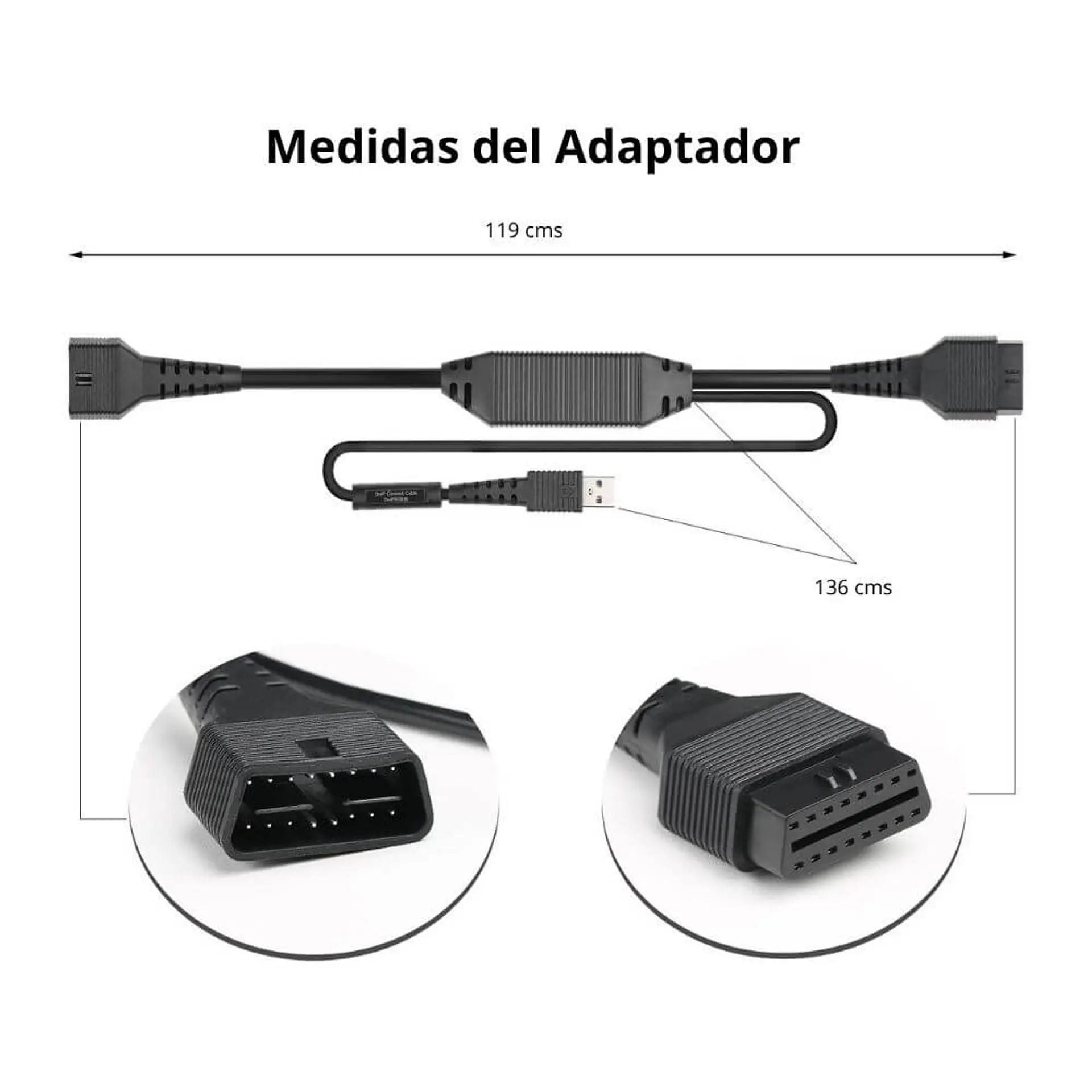Cable DOIP de 16 Pines para Escáneres Launch 2