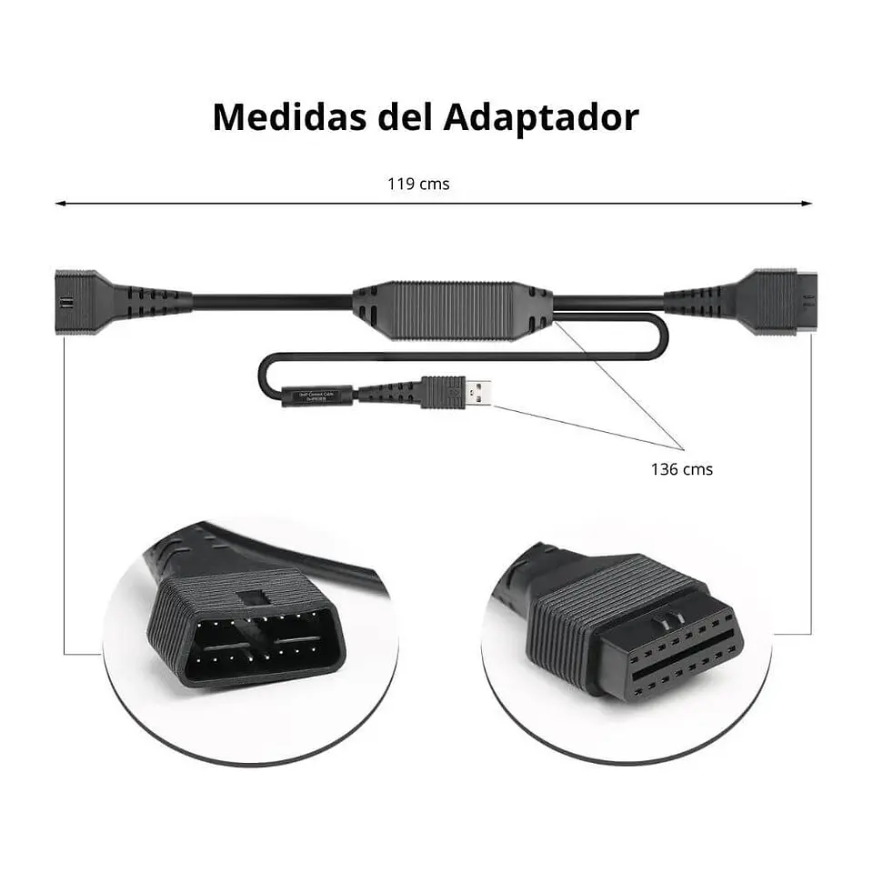 Cable DOIP de 16 Pines para Escáneres Launch 2