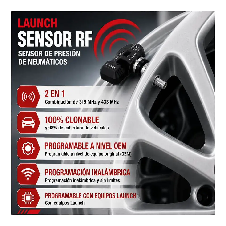 Sensor TPMS Universal Launch LTR-03 - Pack 10 Unids. 2