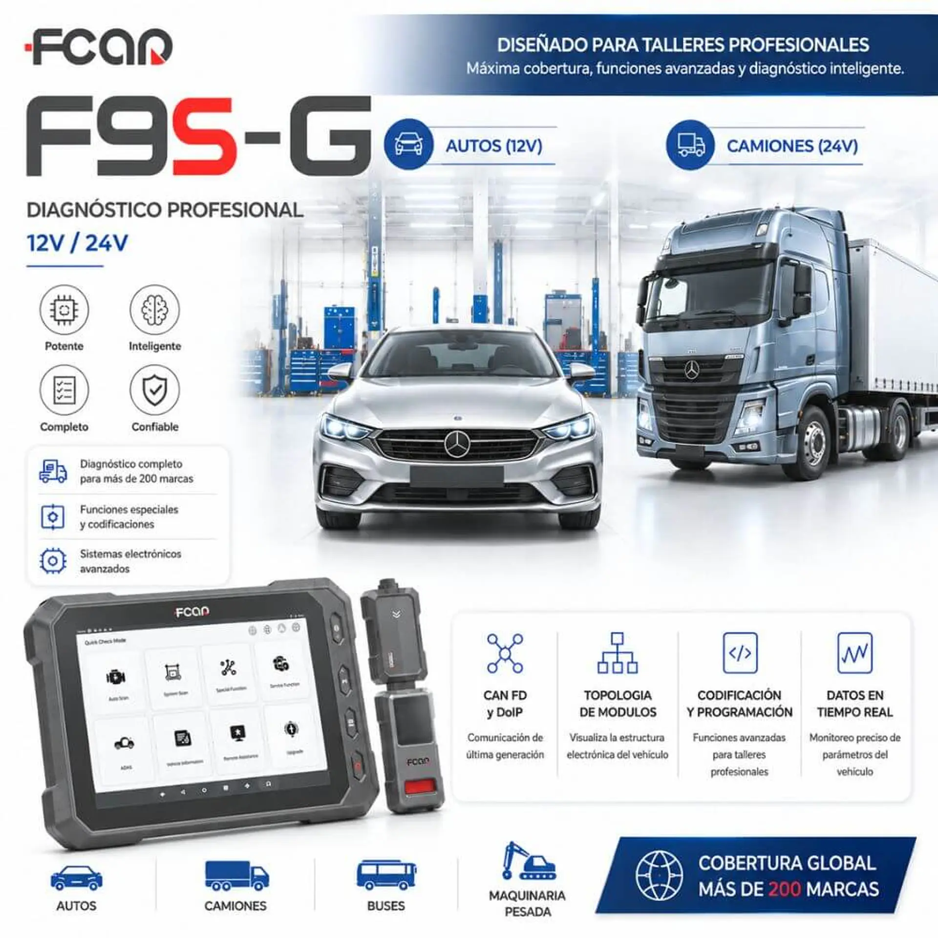 Escáner FCAR F9SG (12v-24v) 2