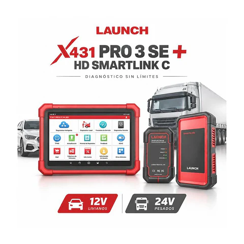 Escáner Launch X431 PRO 3 SE + Módulo HD Smartlink C / 12v y 24v