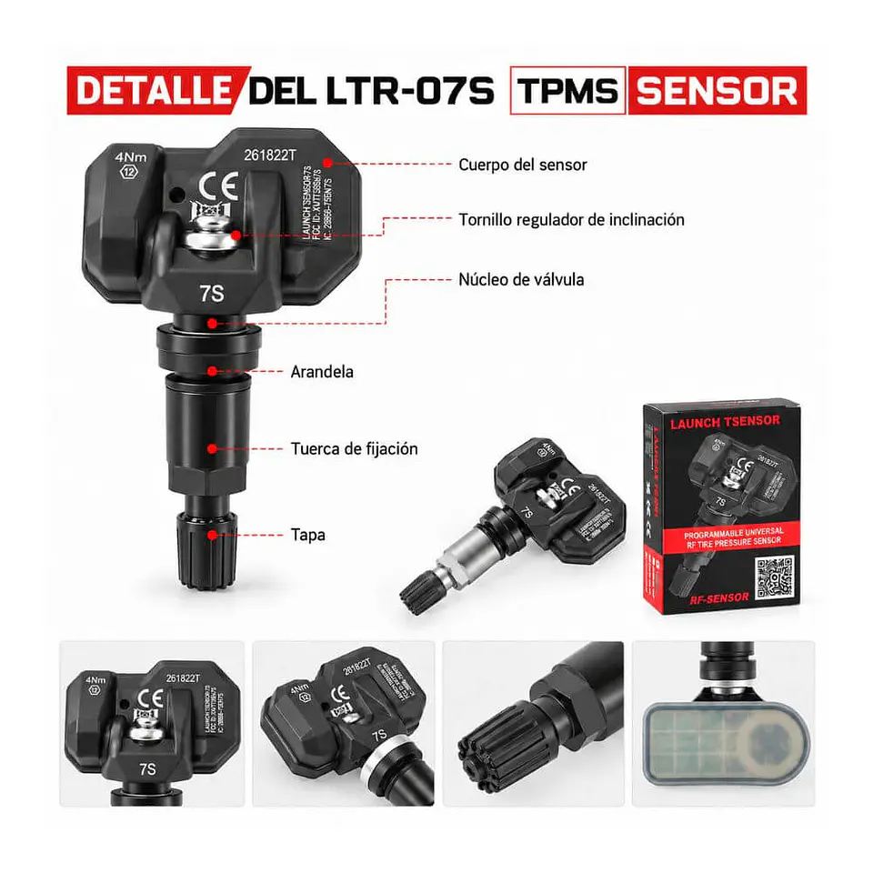 Sensor TPMS Universal Launch LTR-07S - Pack 10 Unids.
