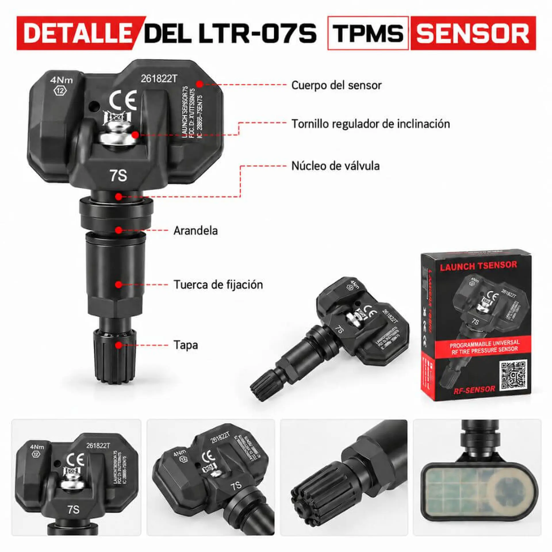 Sensor TPMS Universal Launch LTR-07S - Pack 10 Unids.
