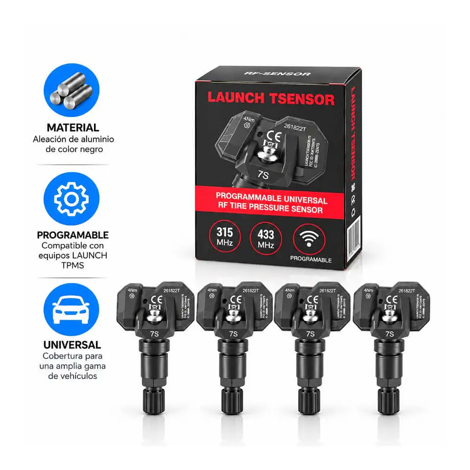 Sensor TPMS Universal Launch LTR-07S - Pack 10 Unids.