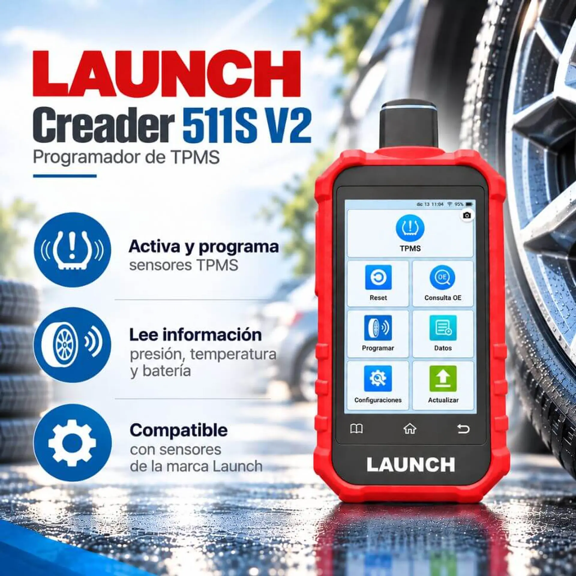 Programador de TPMS Launch Creader 511S V2