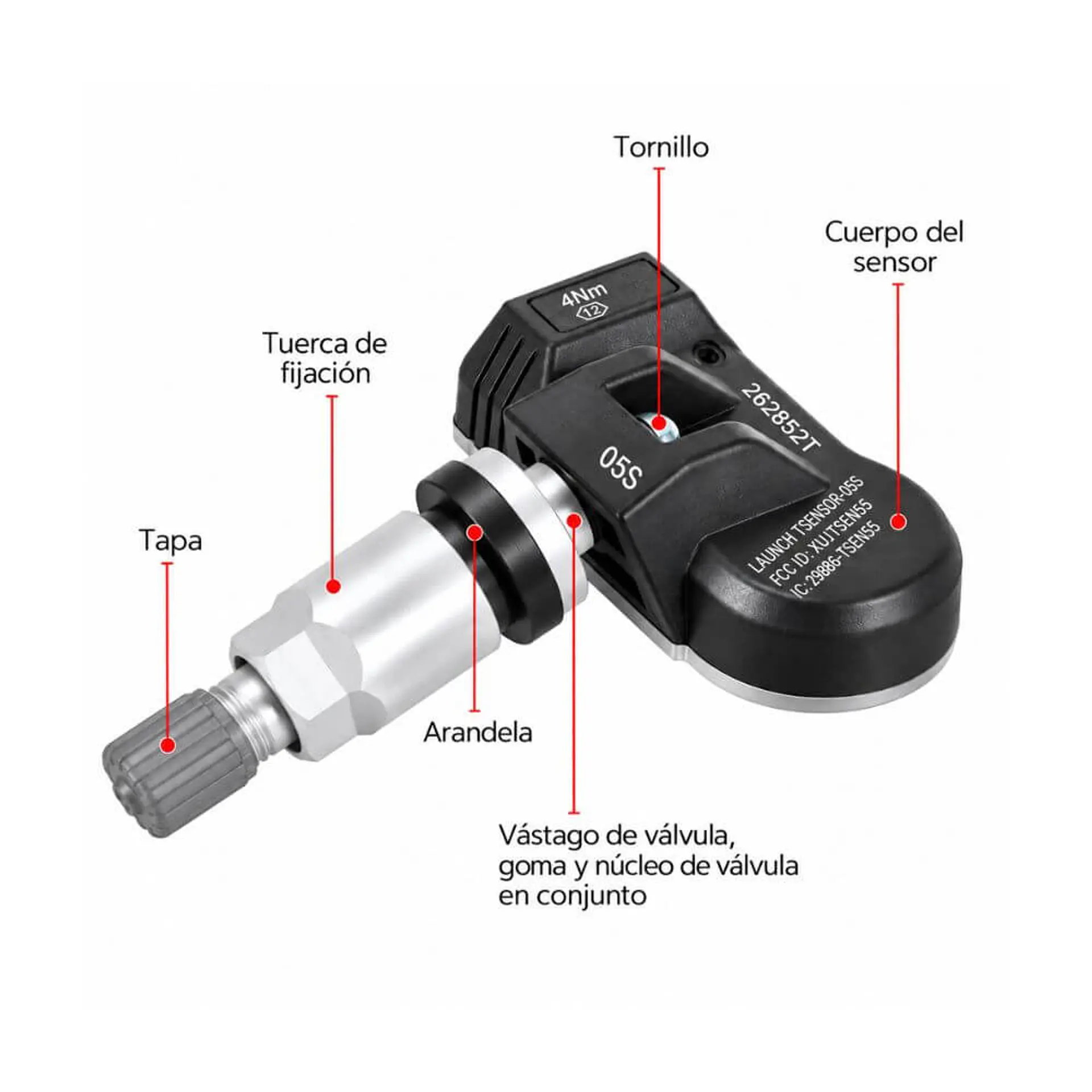 Sensor TPMS Universal Launch TSENSOR-05S - Pack 10 Unids.