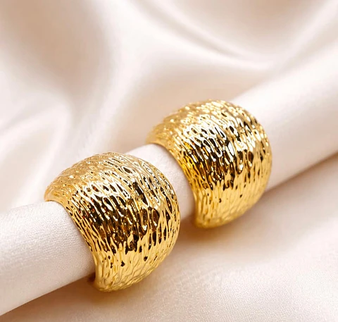 Aros Baño Oro Amarillo Satinados