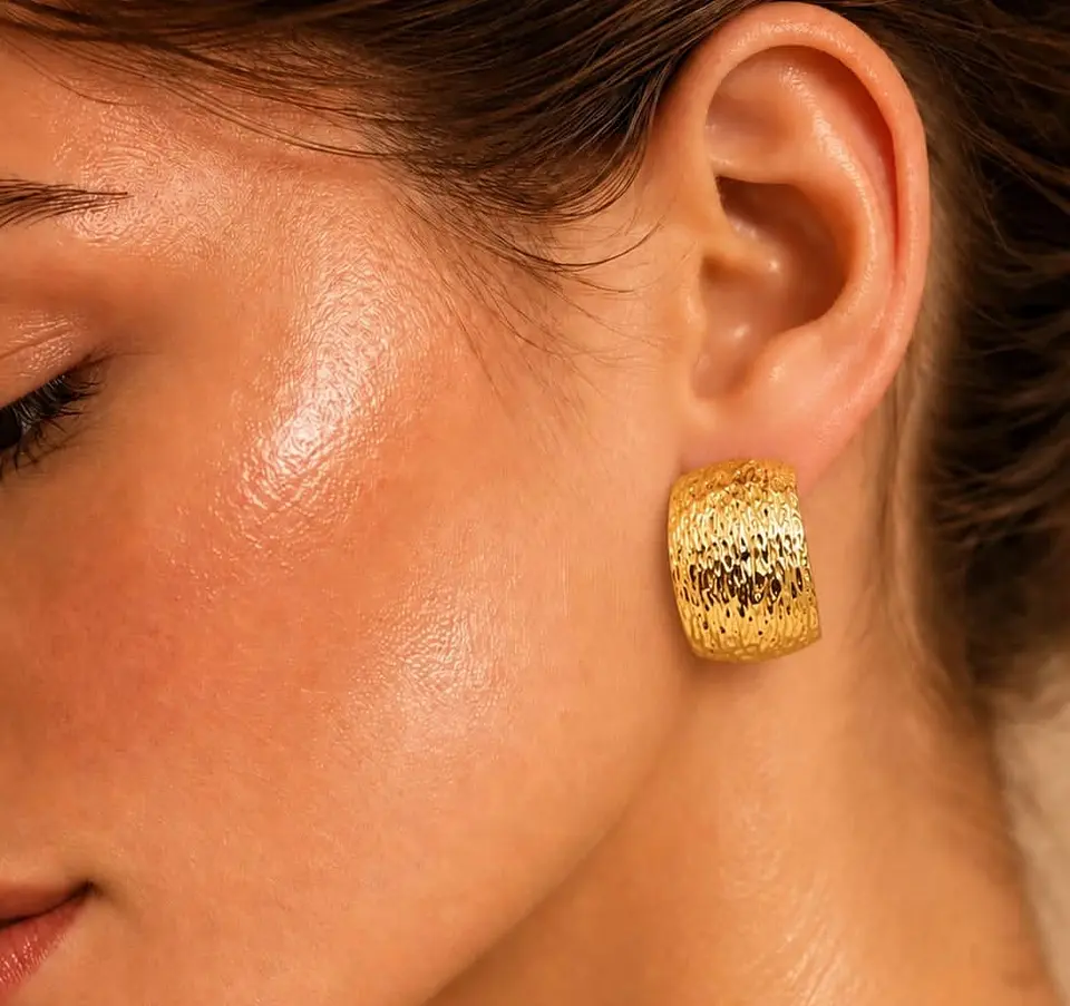 Aros Baño Oro Amarillo Satinados 2