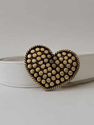 Cinturón hebilla intercambiable Blanco Corazón