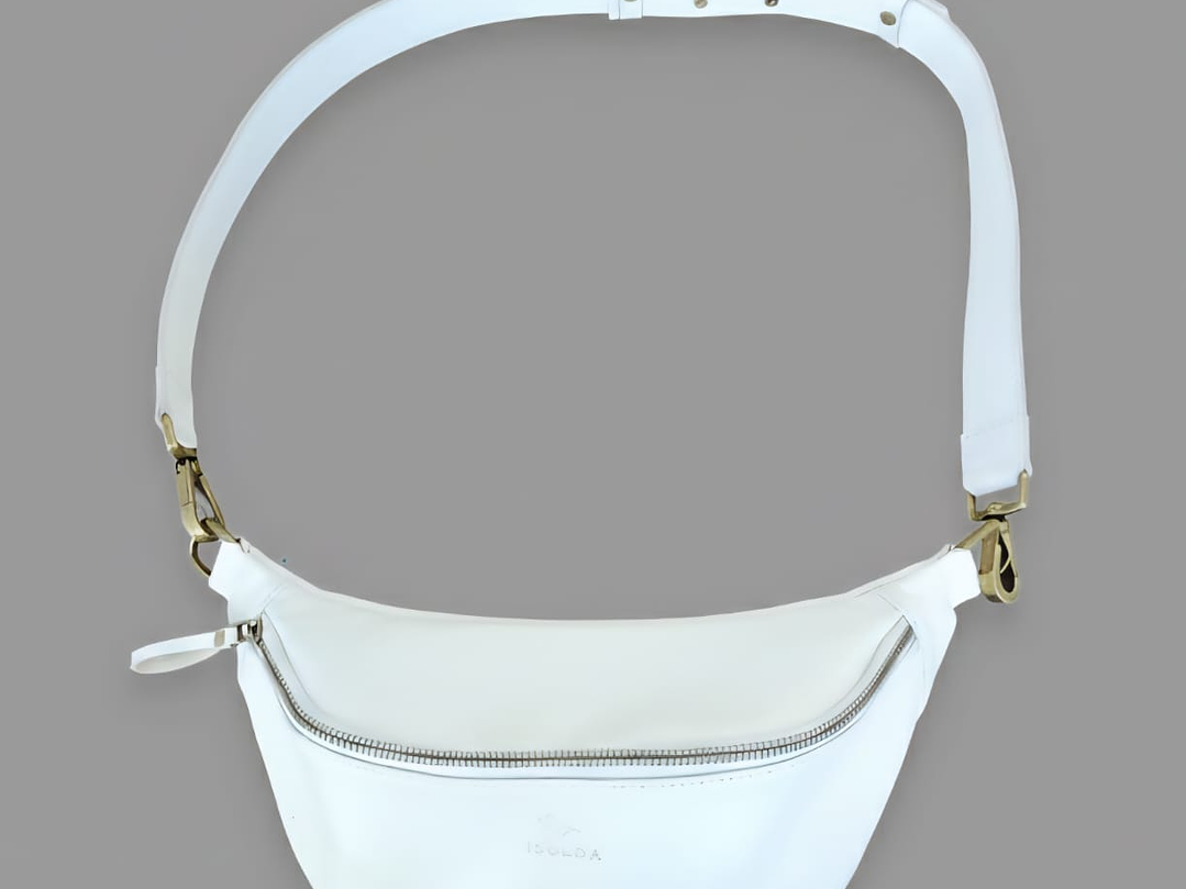 Cartera Riñonera Isolda Blanco Essential – Cuero Premium 2