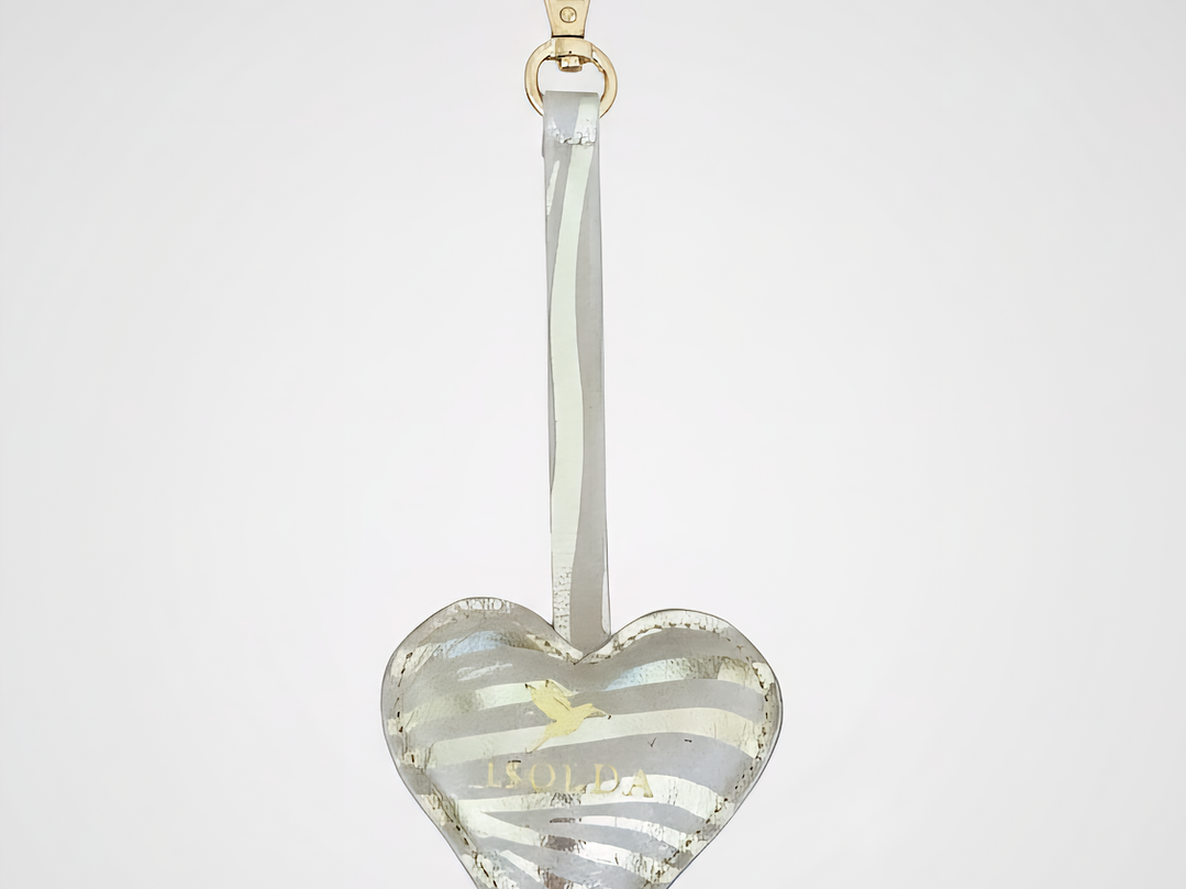 Llavero de corazón Zebra Dorado 1