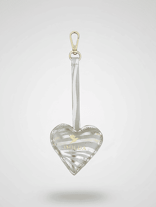 Llavero de corazón Zebra Dorado