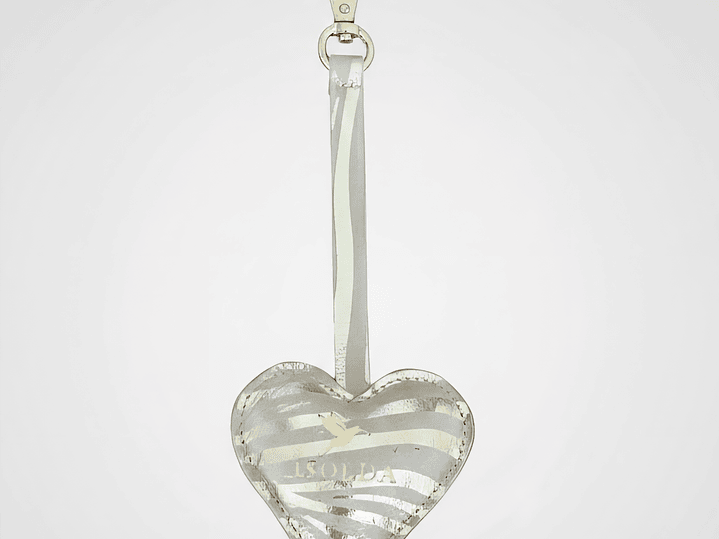 Llavero de corazón Zebra Dorado 1