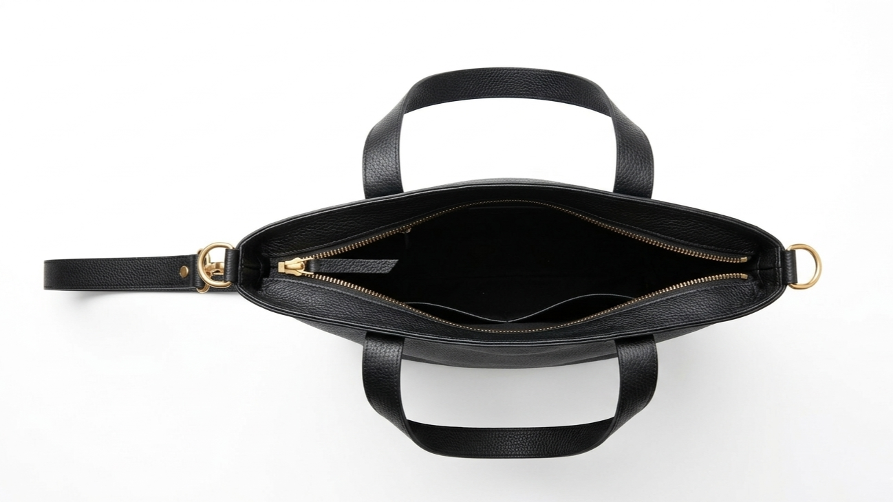 Tote Colibrí - Color Negro - Cuero LWG - Hecho a mano 5
