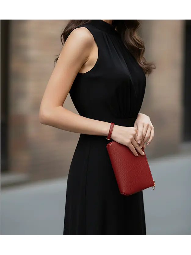 Clutch, cartera de mano de cuero Isolda - Cuero 6