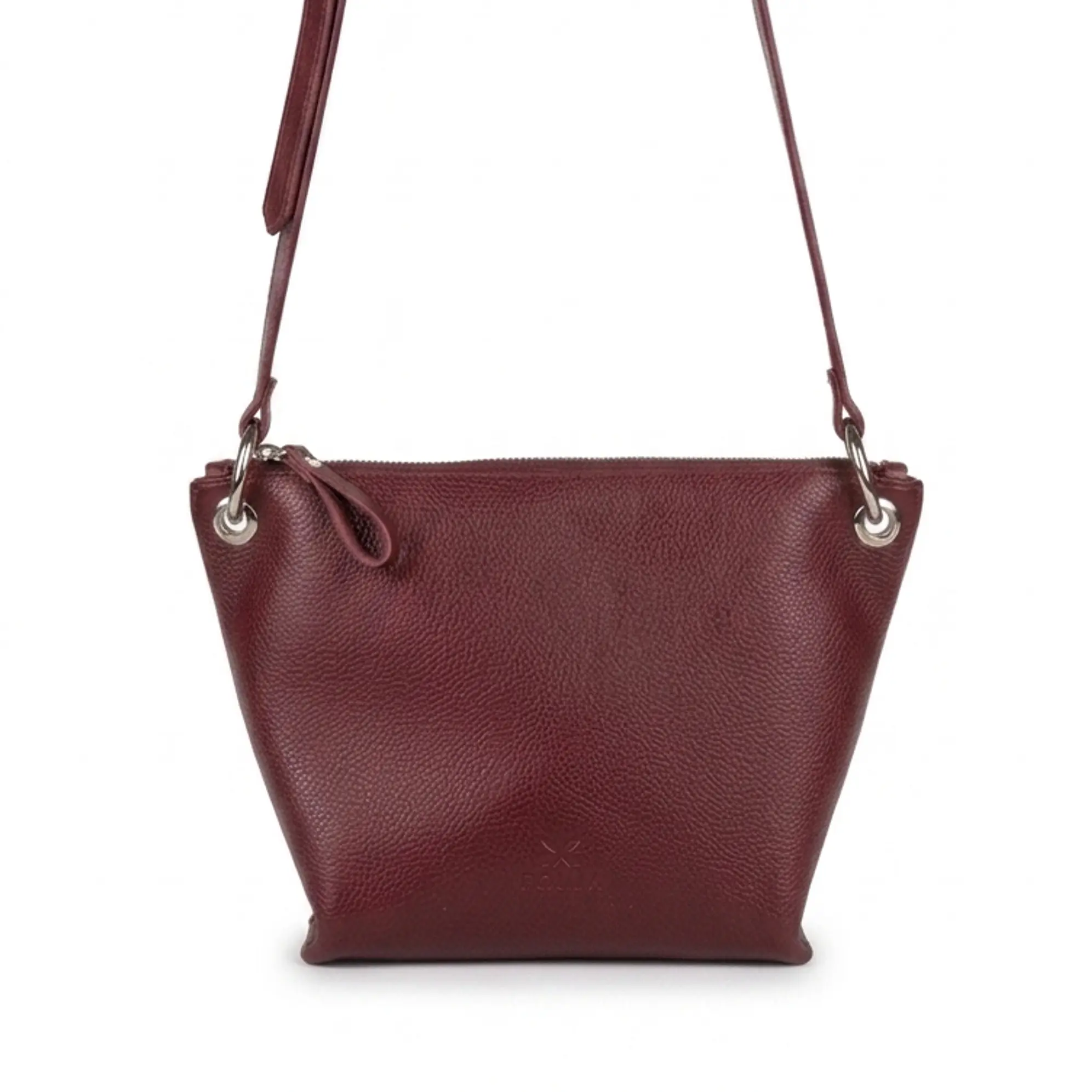 Cartera Colibrí Burdeo - Cuero LWG - Hecho a mano 4