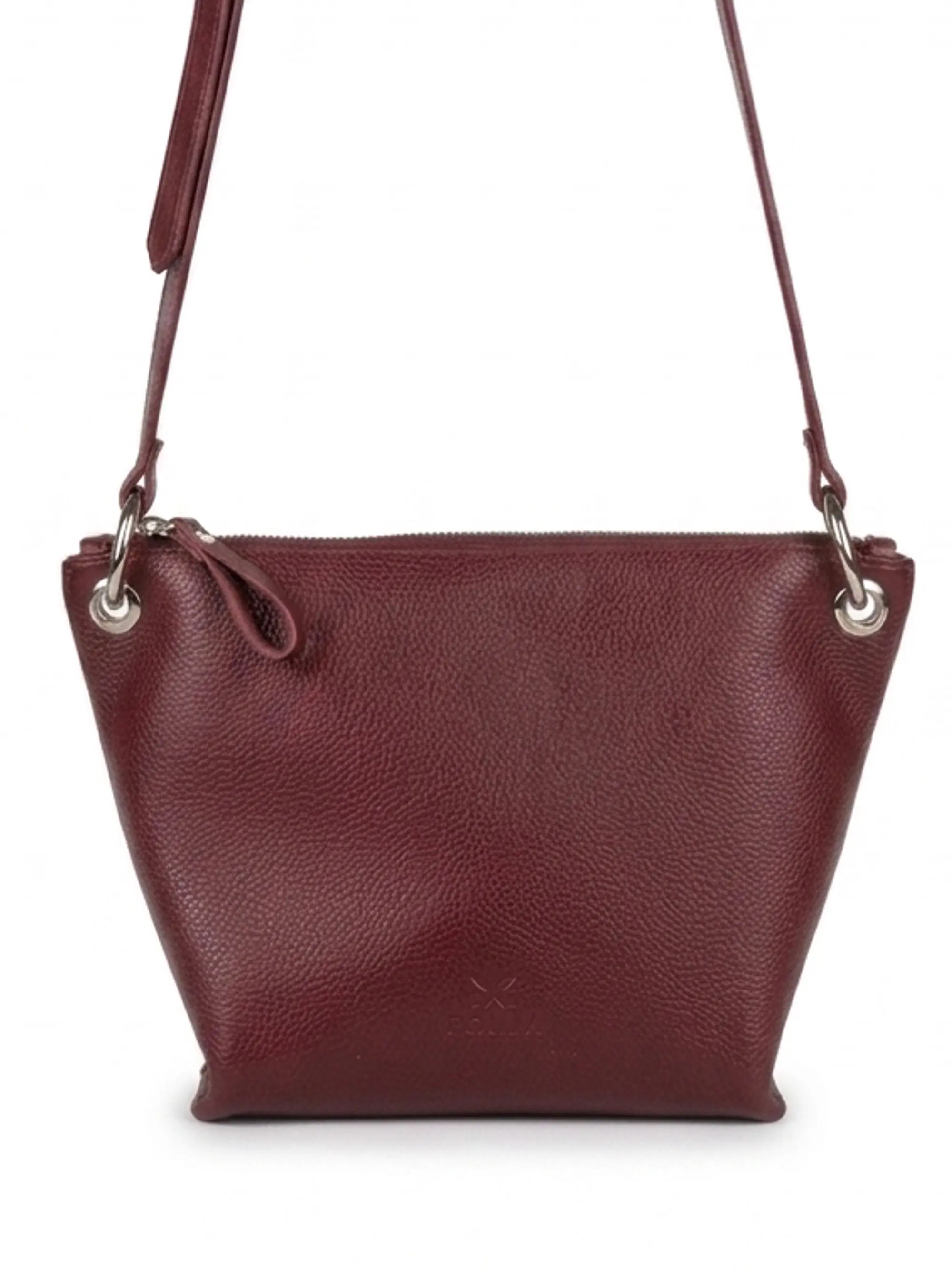 Cartera Isolda Burdeo - Cuero LWG - Hecho a mano 3