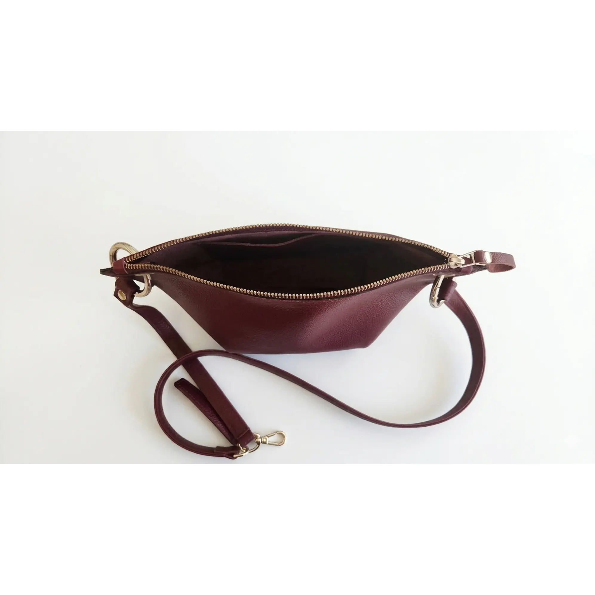 Cartera Colibrí Burdeo - Cuero LWG - Hecho a mano 6