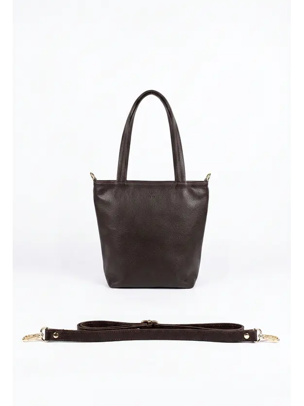 Tote Colibrí Chocolate - Cuero LWG - Hecho a mano  1