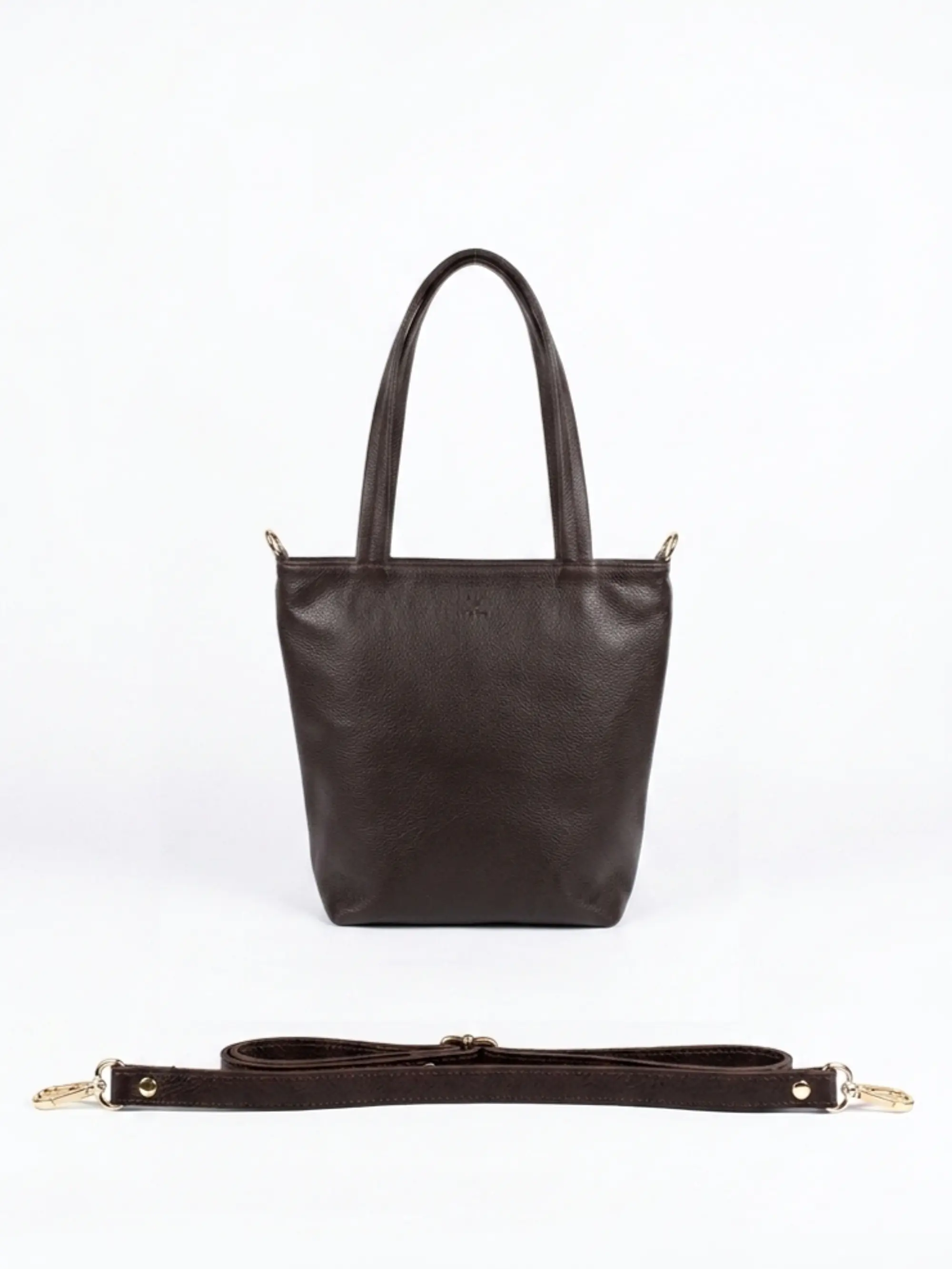 Tote Colibrí Chocolate - Cuero LWG - Hecho a mano  1