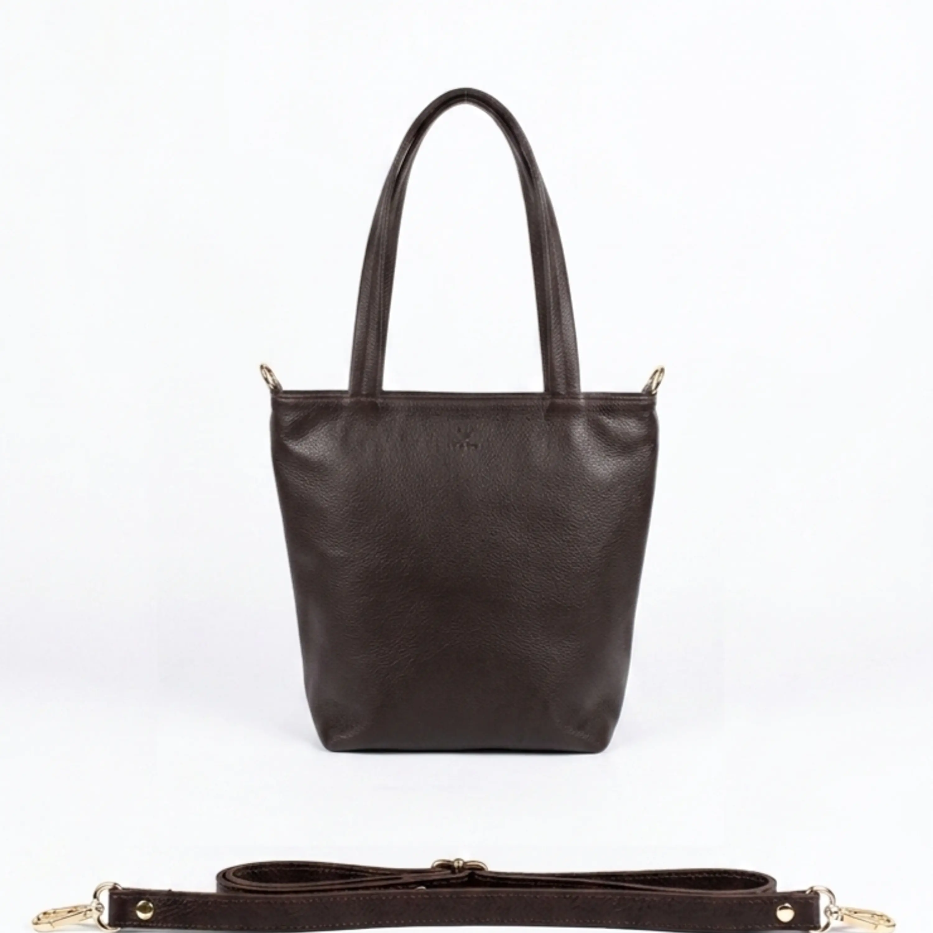 Tote Colibrí Chocolate - Cuero LWG - Hecho a mano  1