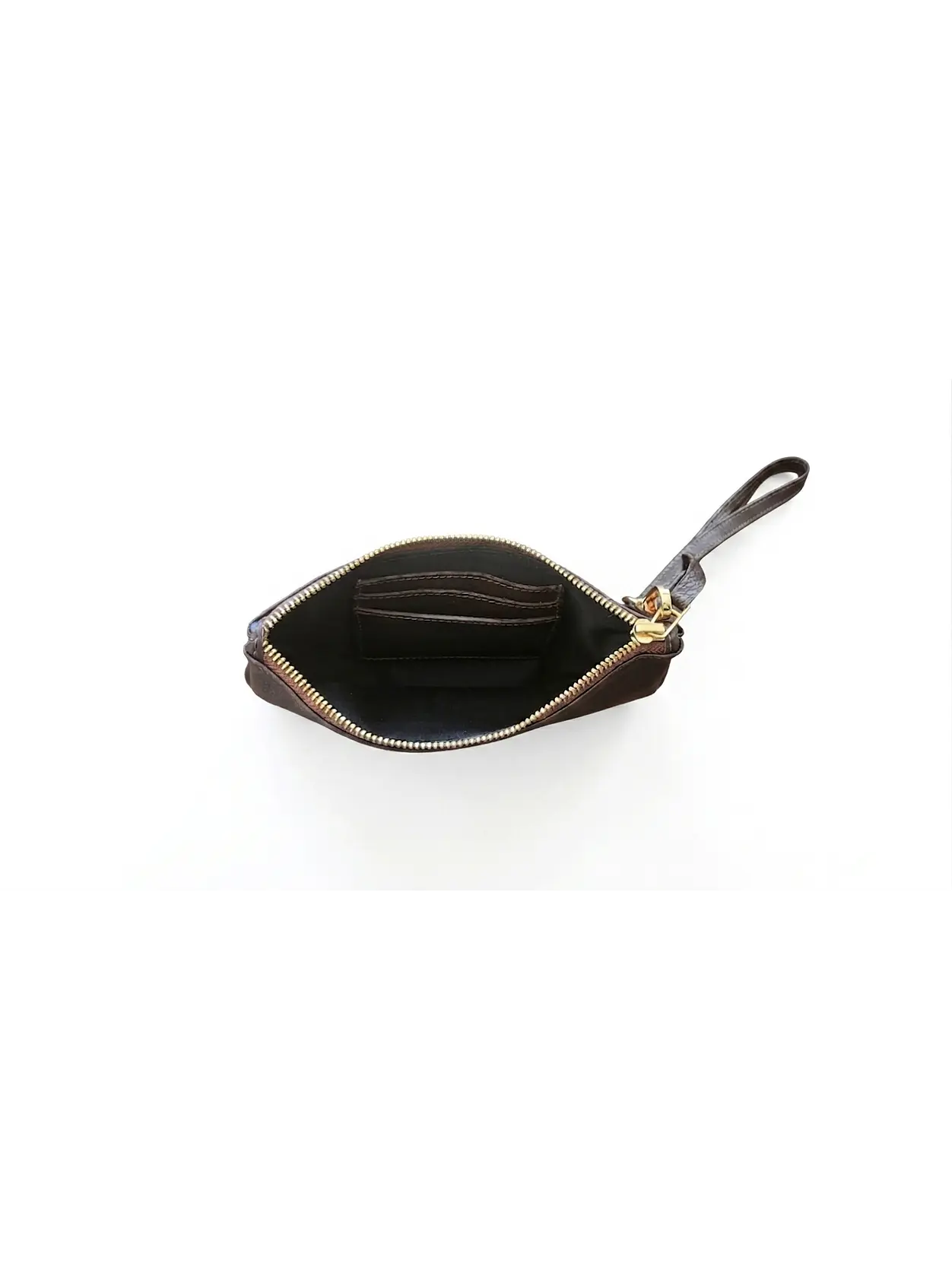 Clutch, cartera de mano Isolda Chocolate - Cuero LWG - Hecho a mano 2