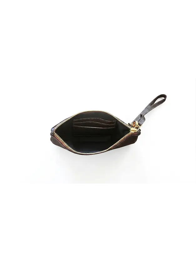 Clutch, cartera de mano Isolda Chocolate - Cuero LWG - Hecho a mano 2