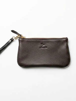 Clutch, cartera de mano Isolda Chocolate - Cuero LWG - Hecho a mano