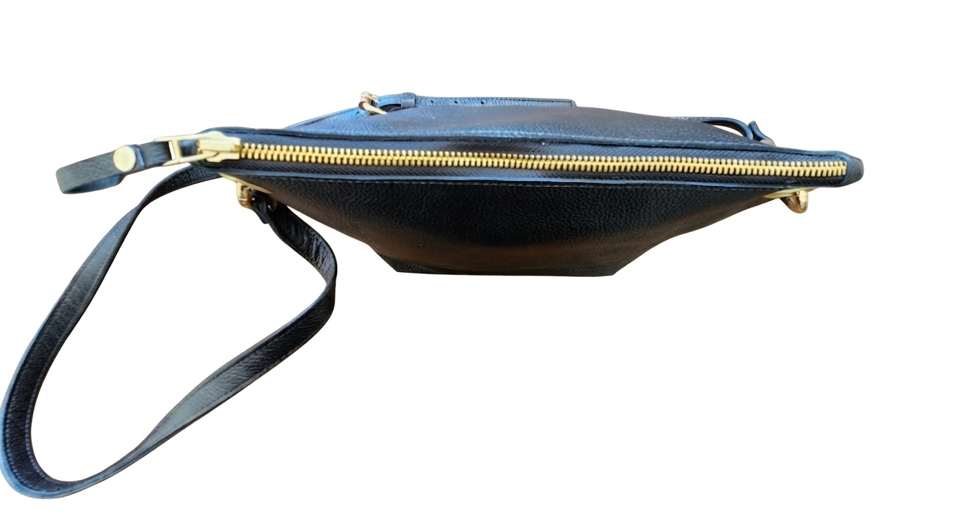 Cartera Colibrí - Color Negro - Cuero LWG - Hecho a mano 4