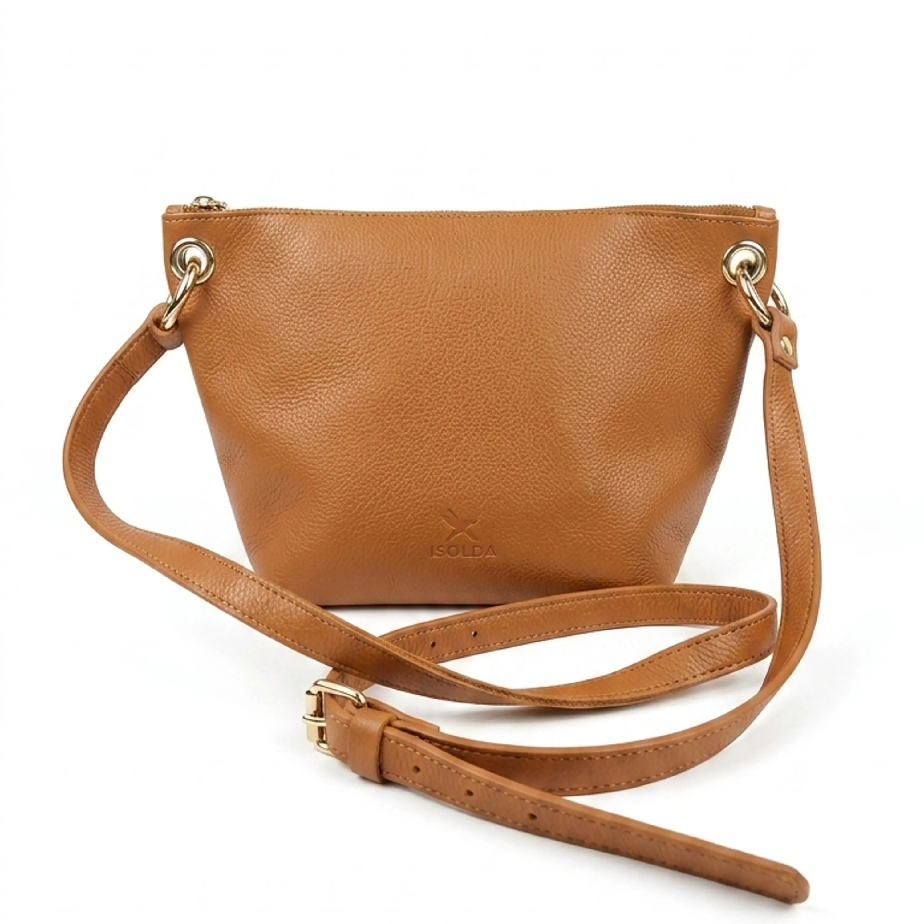 Cartera Isolda Caramelo - Cuero LWG - Hecho a mano 1