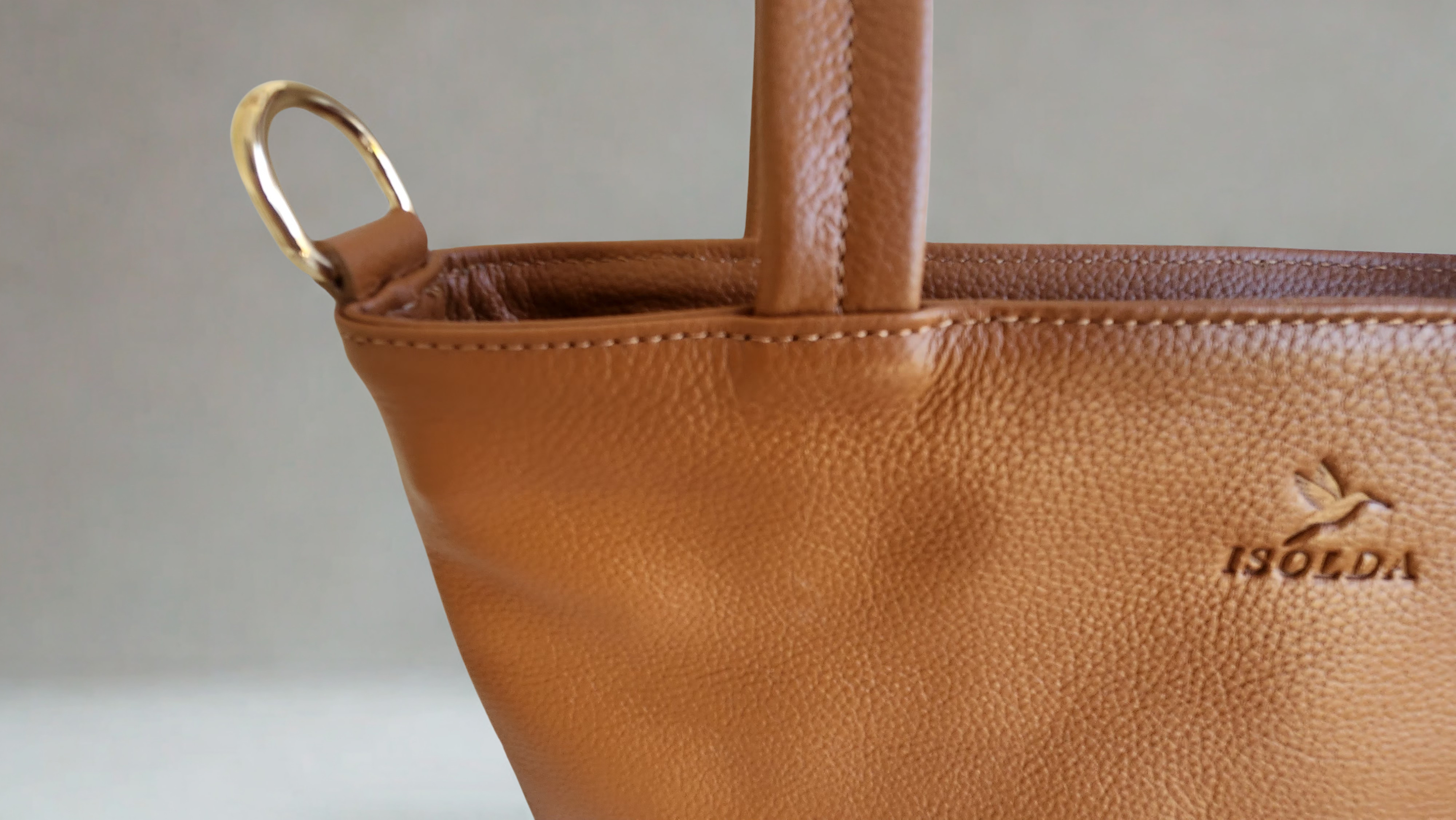 Tote Colibrí  - Color Caramelo - Cuero LWG - Hecho a mano 3